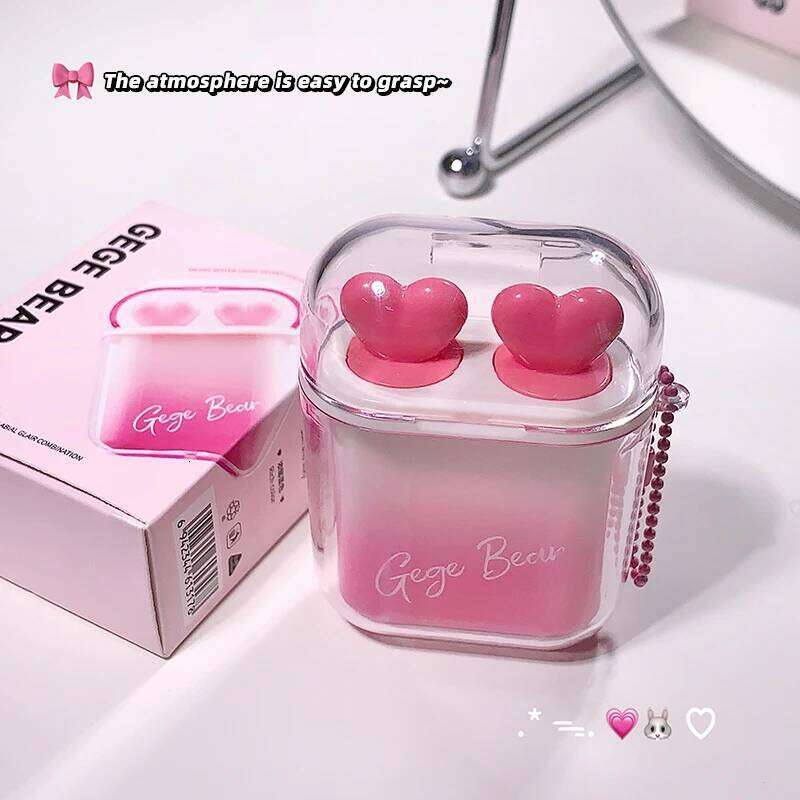 GEGE BEAR Water Gloss Velvet Lip Glaze Combination Two-pack Mirror Matte Headphone Shaped Pendant Lipstick H260302