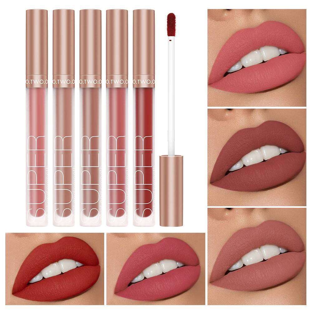 O.TWO.O Matte Liquid Long Lasting Lip Glaze Super Soft Sexy Red Nude Pink Lipgloss Waterproof Makeup Cosmetics Lipstick H260302