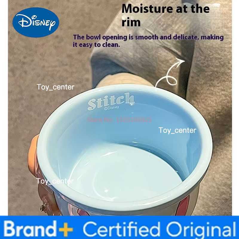 Disney New Cute Cartoon Anime Peripheral Stitch Ceramic Household ChildrenS Rice Bowl Cartoon Tableware Spoon Furniture Party Gifts H260302