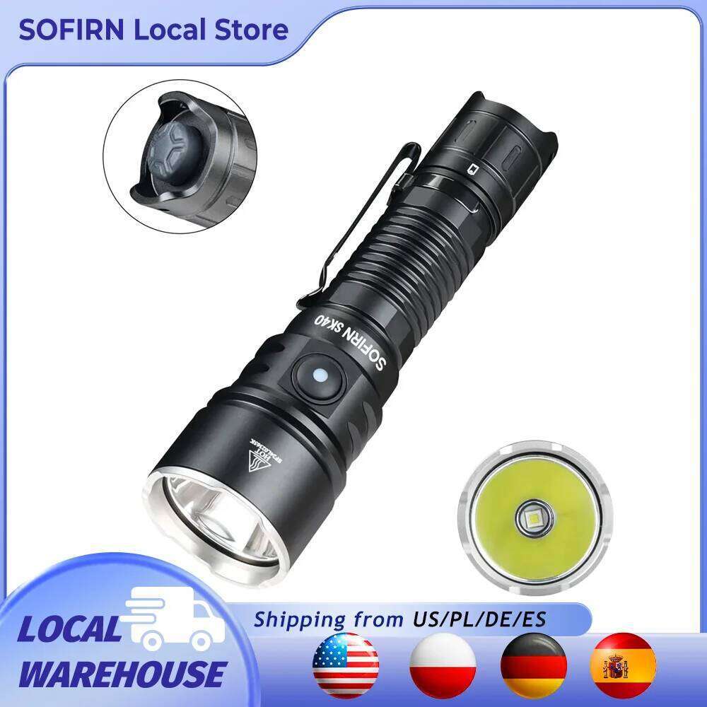 Sofirn SK40 SFT70 LED 3200lm Tactical Flashlight 21700 Rechargeable Powerful Torch 580M Long-Range With Spotlight Z260301