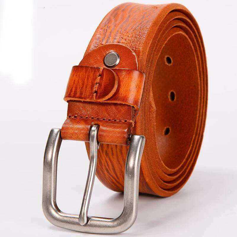 3.7CM Cowhide Men Copper Buckle Top Genuine Leather Casual Jeans Belt High Quality All-match Retro personal Male Strap S260228