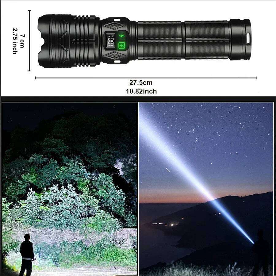 High-power long-range flashlight ultra-bright LED lantern TYPE-C rechargeable with telescopic zoom built-in 3*18650 battery Z260301
