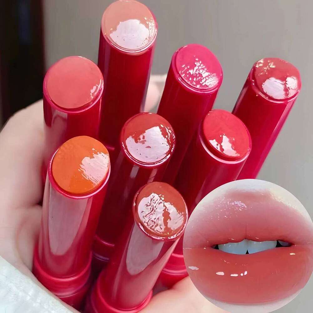 1PCS 8 Colors Jelly Lipstick Moisturizing Mirror Water Light Solid Gloss Glass Tea Red Brown Lip Glaze Tint Makeup Cosmetics H260302