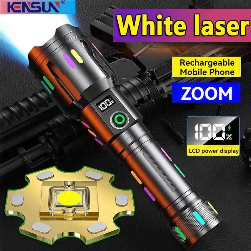 High Long Range LED Flashlight Tactical LCD Power Display USB Rechargeable Light Telescopic Zoom Torch Camping Lante Z260301