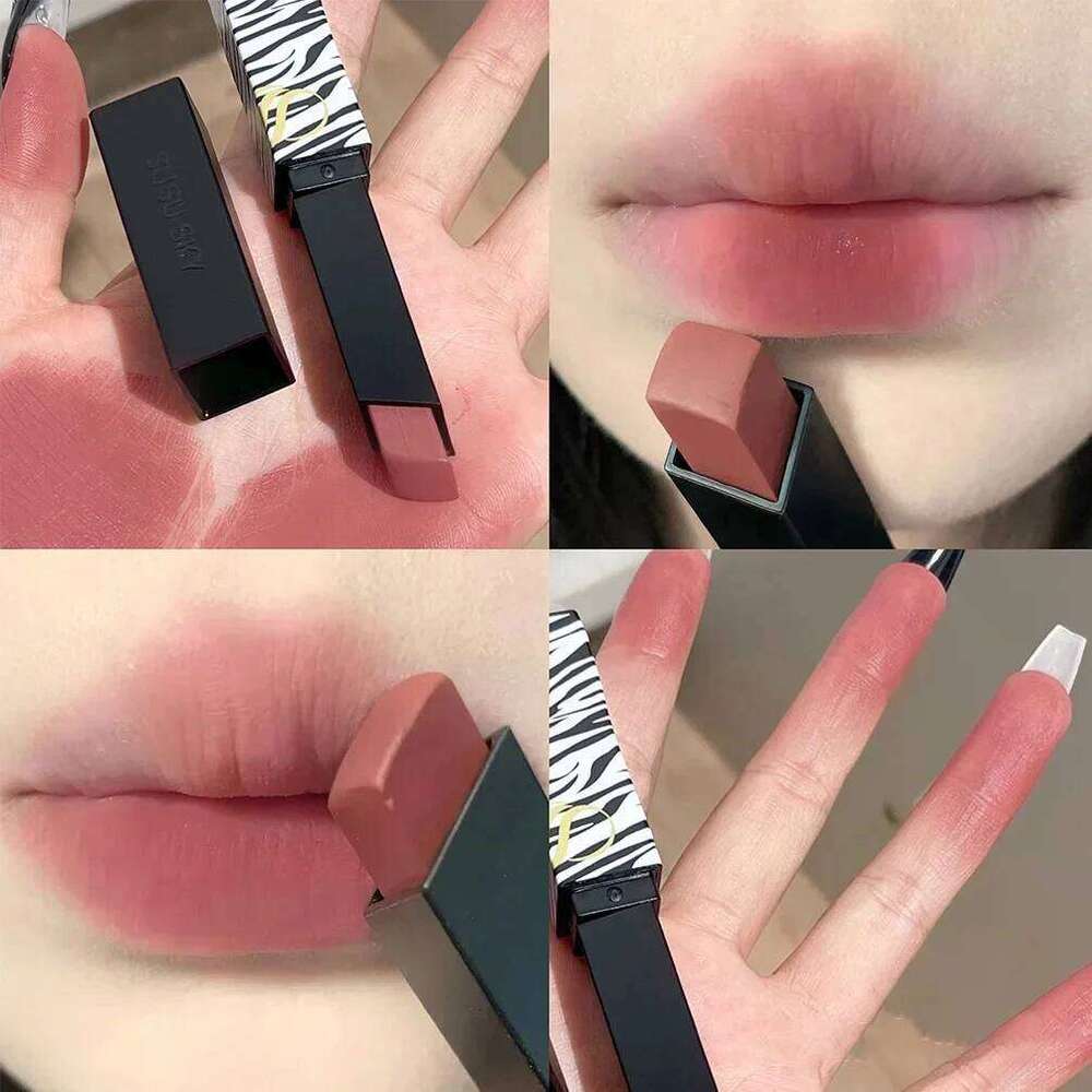 Matte Lipstick Nude Smoked Rose Colour Velvety Lip Tint Solid LipGloss Waterproof Makeup Long Lasting Cosmetic H260302