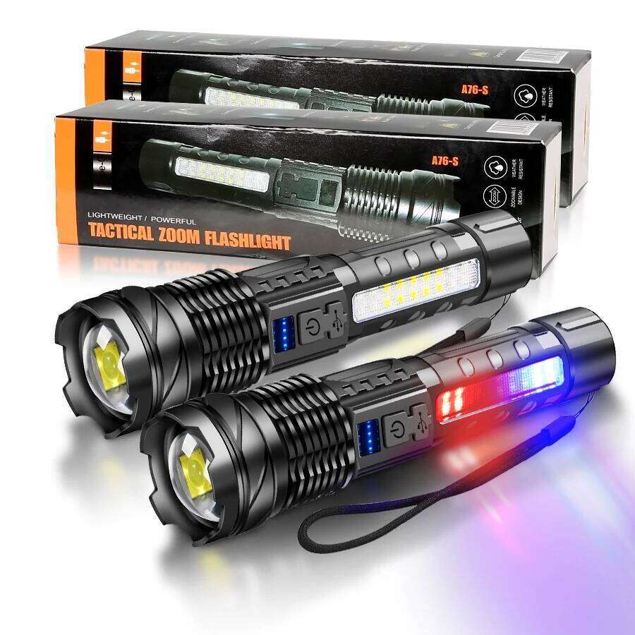 LED Rechargeable Torch High Power Strong Light Flashlight Long Range Tactical Zoom Lamp Outdoor Camping Lantern Z260301