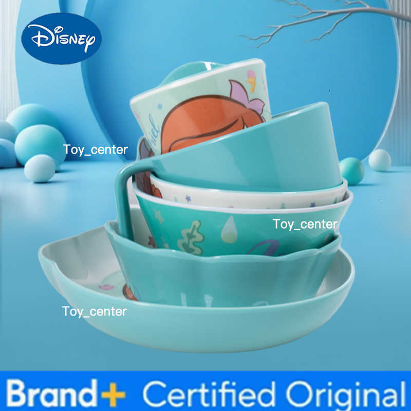 Disney 1pc cartoon mermaid Ariel melamine tableware Plate Bowl Cup Family Dinner Birthday gift Beautiful durable tableware H260302