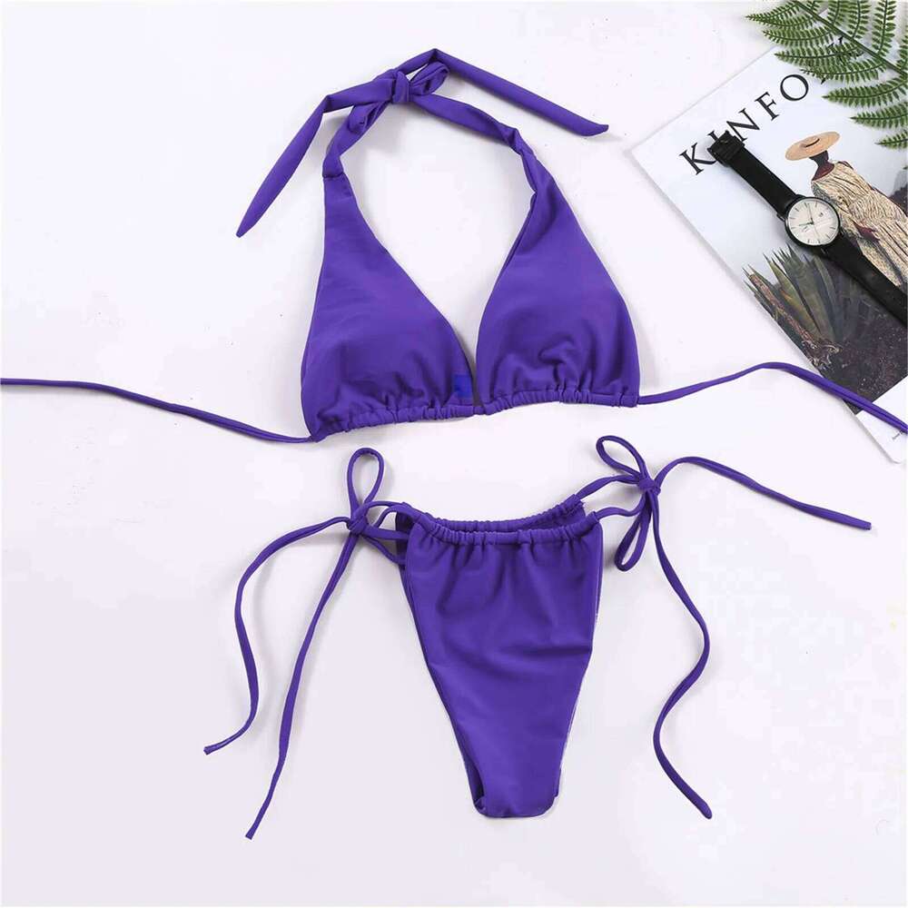 Woman Swimsuits Lace Solid Sexy Push Two Cut Women High Swimsuit Piece Up Swimwears Tankinis Set Bikini Mujer Z260301