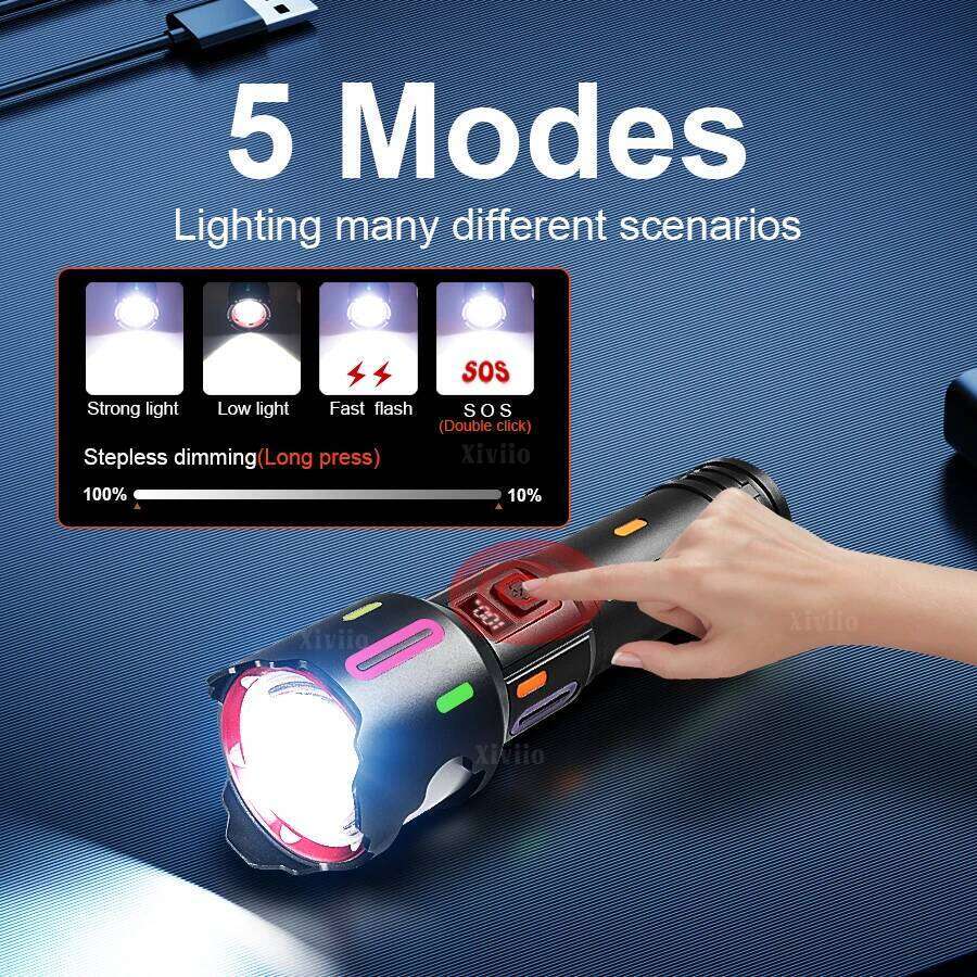 2025 New Rechargeable LED 28000000LM Super Bright Torch Light Long Shot 3000M High Power Flashlight Tactical Lantern Z260301