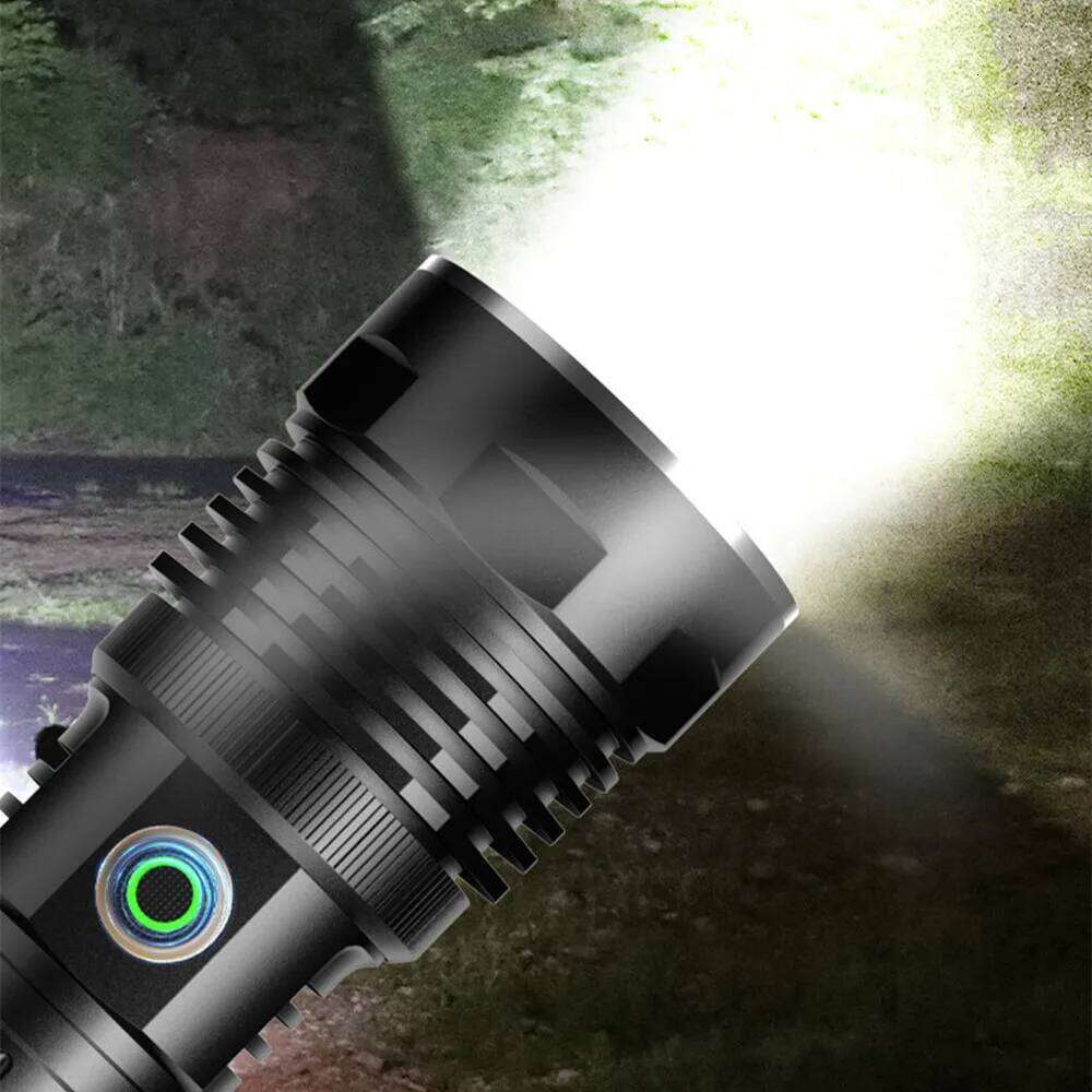 Powerful T40 LED Flashlights Cup Fixed Focus Long Range Waterproof Tactical Flash Light USB Rechargeable Camping Torch Z260301