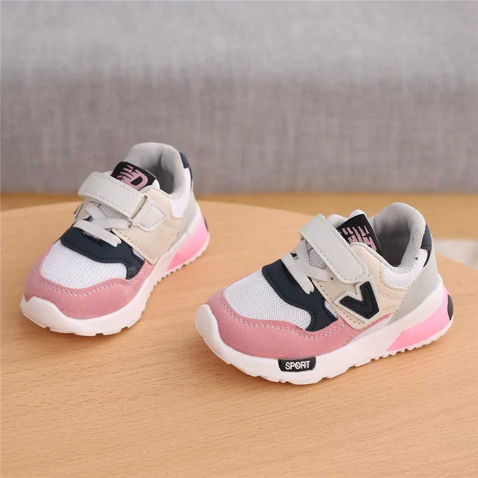 Kids Retro Running Sneakers Breathable Mesh Cushioned Heel Spring Autumn Sports Casual Shoes.T260302