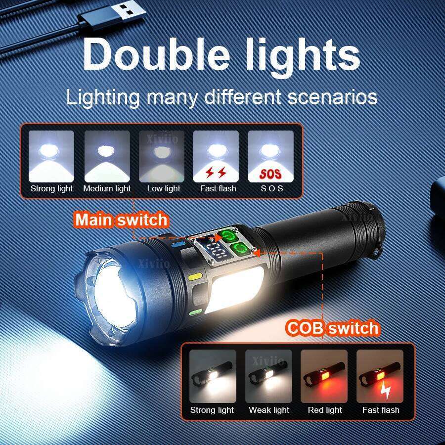 2025 Super Bright Led 2900000LM High Power Torch 5000mAh Rechargeable LED Flashlight Long Shot Hunting Camping Light Z260301