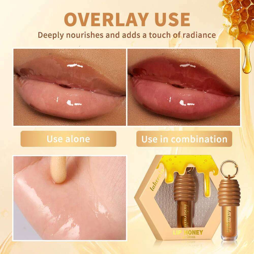 Lakerain Honey Gloss Long Lasting Moisturized Texture Lightweight Non-sticky Gorgeous Glossy Finish Smooth Lip Makeup H260302