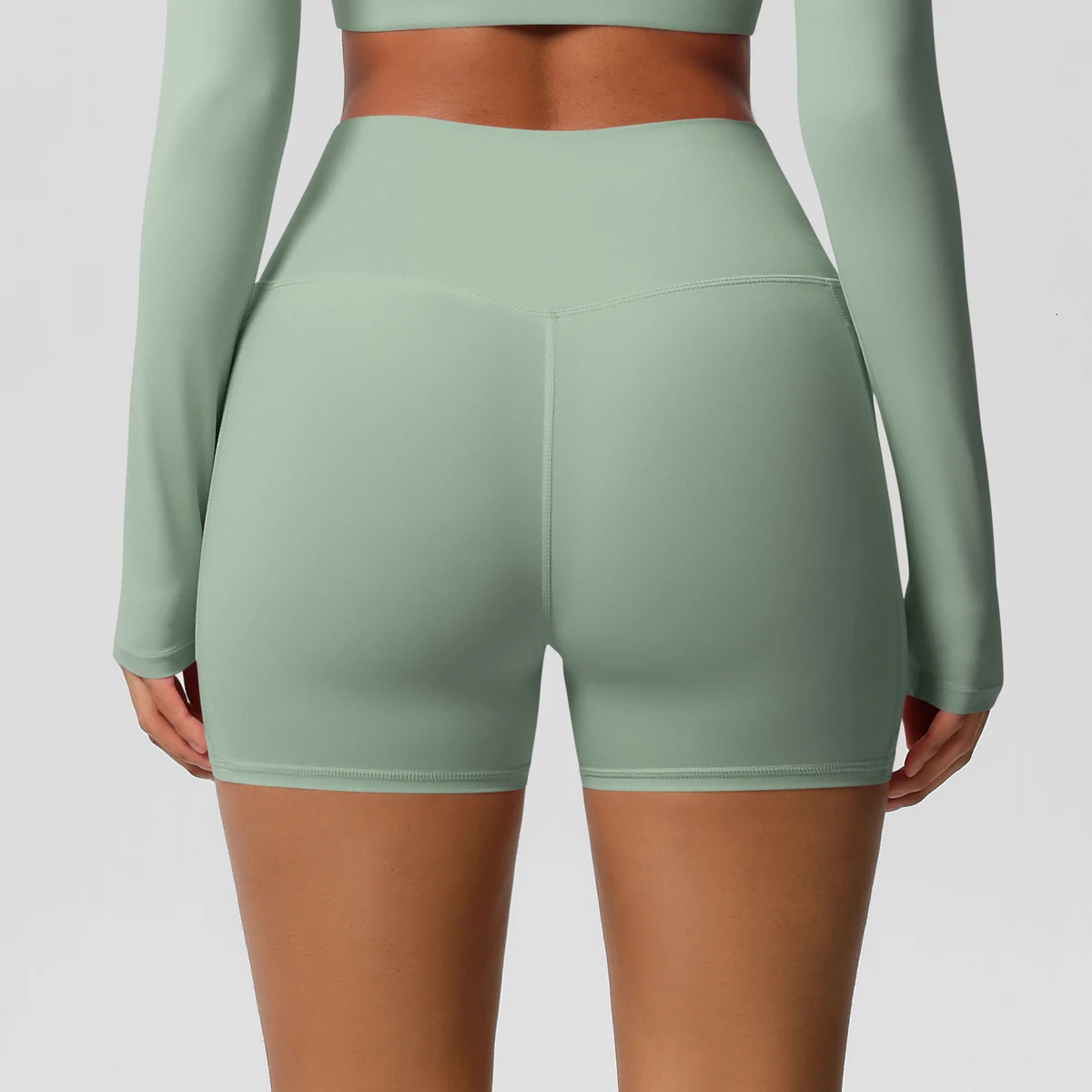 Women Sports Short With PocketedYoga Legging Shorts Squat Proof High Waist Fitness Tight Quick Drying Cycling Workout Gym 260302 - view 7
