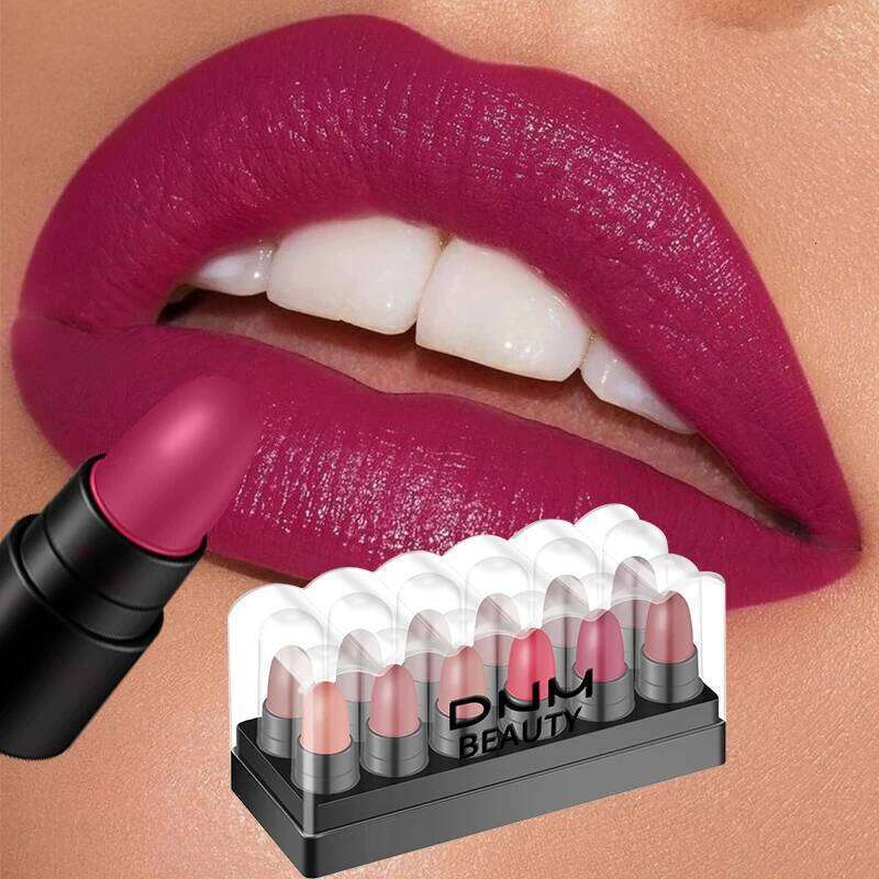 12pcs Matte Lipstick Box Set Velvet Gloss Waterproof Long Lasting Portable Lip Glaze Non-Stick Cup Sexy Makeup Cosmetics H260302