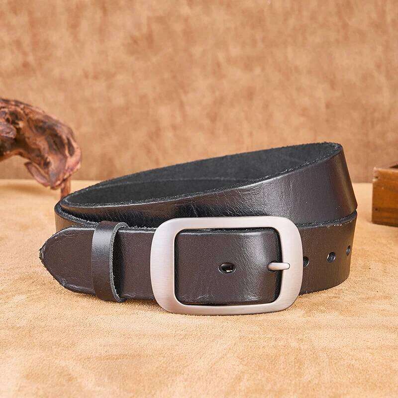 Genuine leather man Fashion Lined up brand Designer Wester Waist strap Natural Trousers Cowhide Harness men Luxury belt S260228