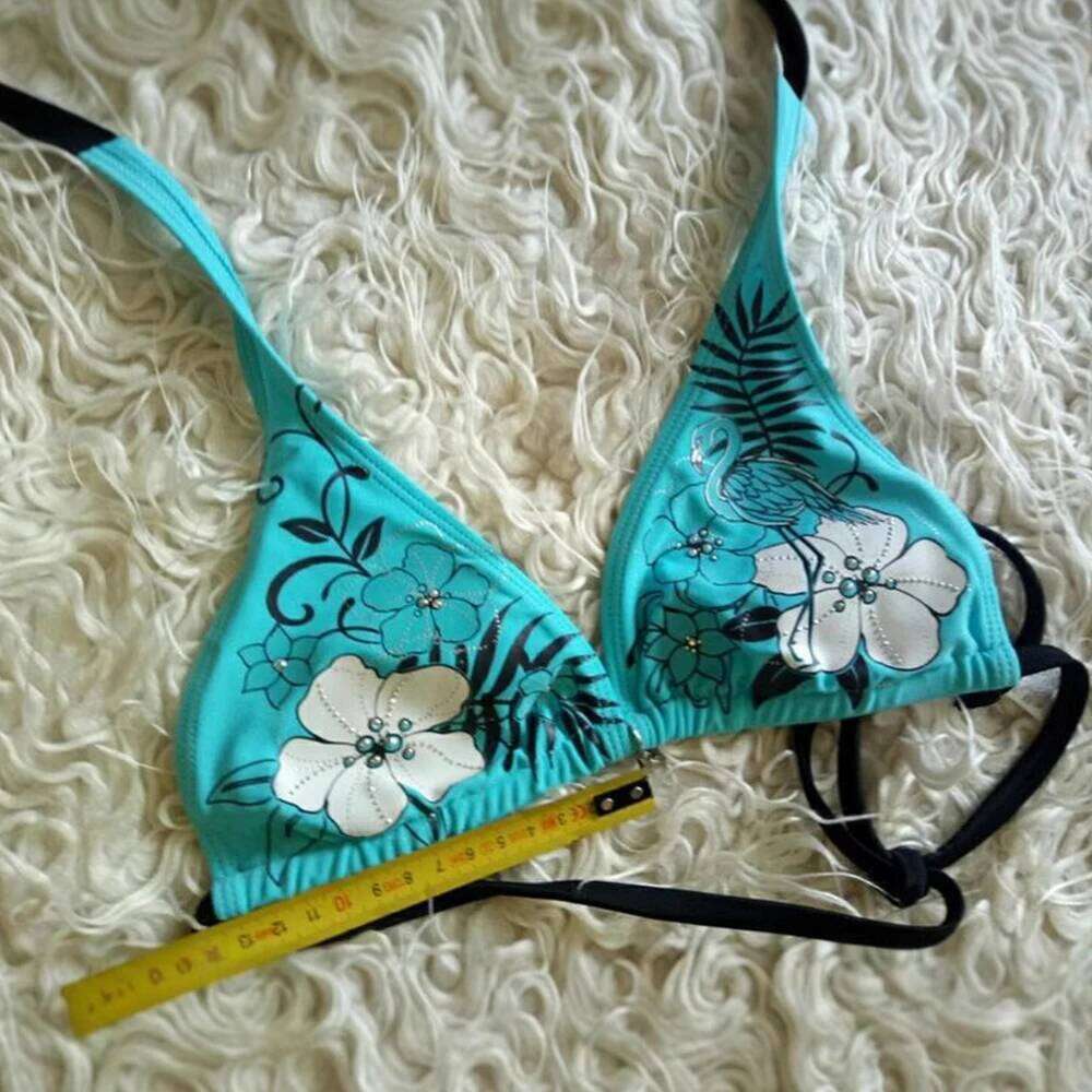 Fashion Vintage Bikini Set Adjustable Sexy Swimsuit Low Waist Flower Print Halter Strap Swimwear Beach Wear Z260301