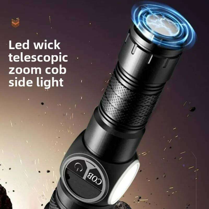 White Laser Focused Zoom Flashlight with Magnetic Design, Super Bright, Long-range, Portable, Durable, Emergency Searchlight Z260301