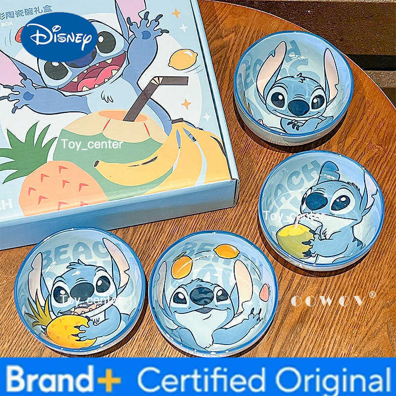 Disney Stitch ceramic bowl fruit bowl household bowls plates tableware childrens cute soup rice high temperature resistant bowl gifts H260302