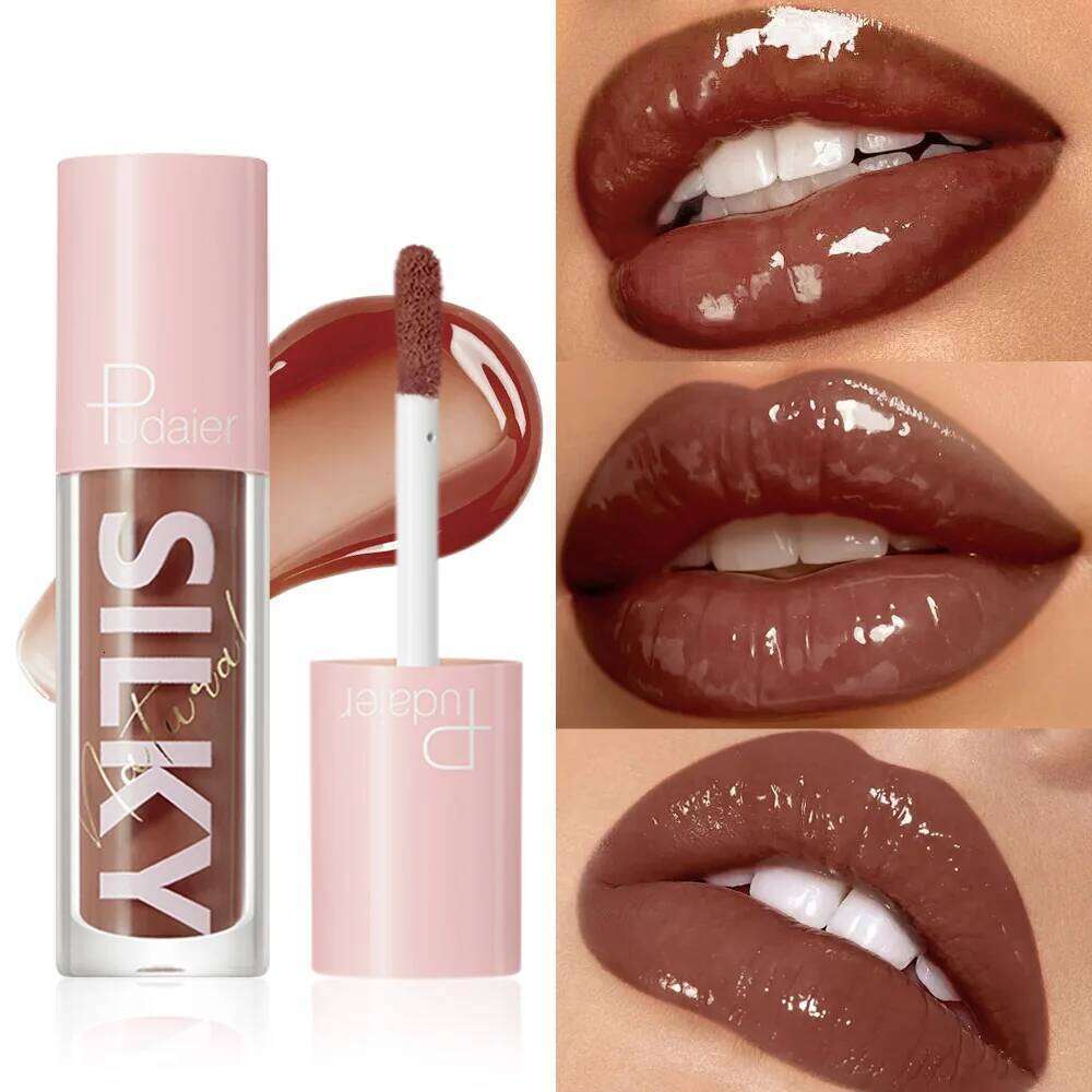 Silky Lip Gloss - Waterproof, Long-Lasting Moisturizing Liquid Lipstick with Mirror Finish, Non-Sticky, Full Shine, Fade-Resista H260302