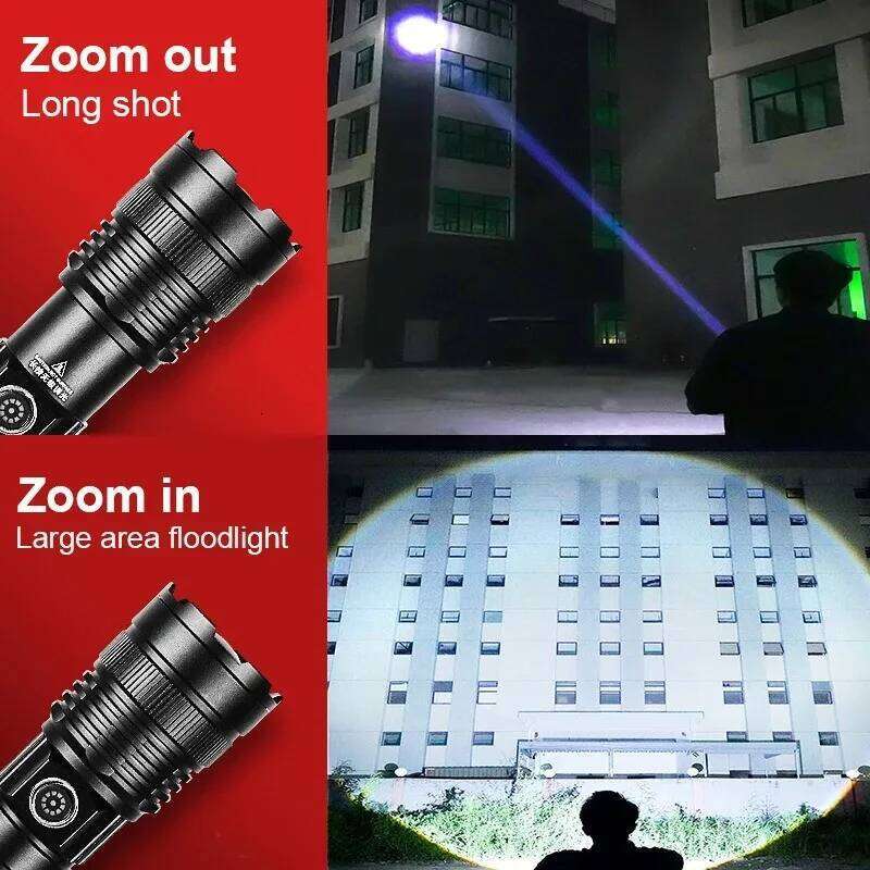 LED Flashlight 500W Ultra Bright 4 Modes Outdoor Portable Waterproof Camping Hunting Emergency Tactical Night Light Z260301