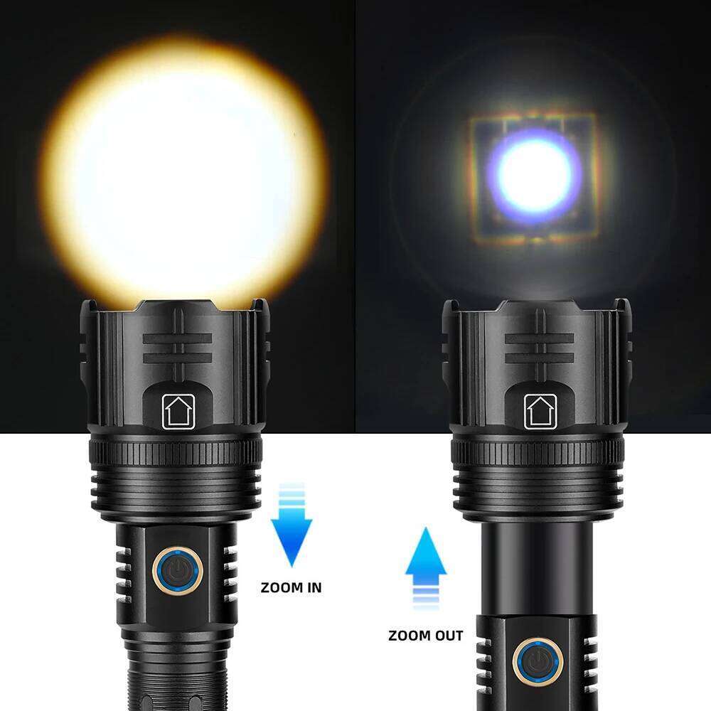 10000MAh Most Powerful USB Recharge Flash Light LED Flashlight Zoom Tactical Lantern Long Shot 26650 Torch Z260301