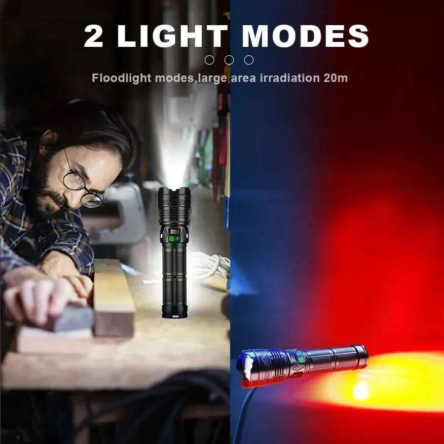 High-power long-range flashlight ultra-bright LED lantern TYPE-C rechargeable with telescopic zoom built-in 3*18650 battery Z260301