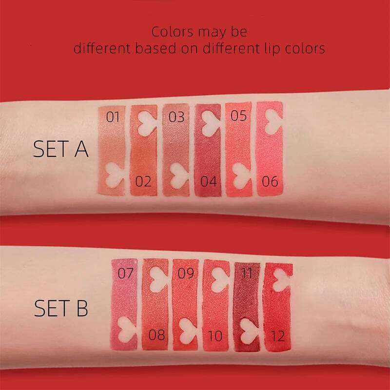 Matte 12 Colors Velvet Not Easy Sticky Lipstick Exquisite Gift Set H260302