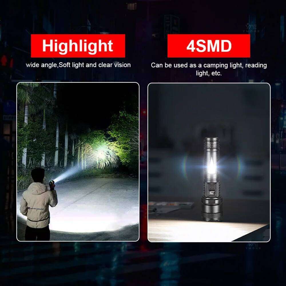 High Power USB Rechargeable Led Flashlights Outdoor Emergency Spotlights Telescopic Jetbeam 18650 Battery Tactical Torch Z260301