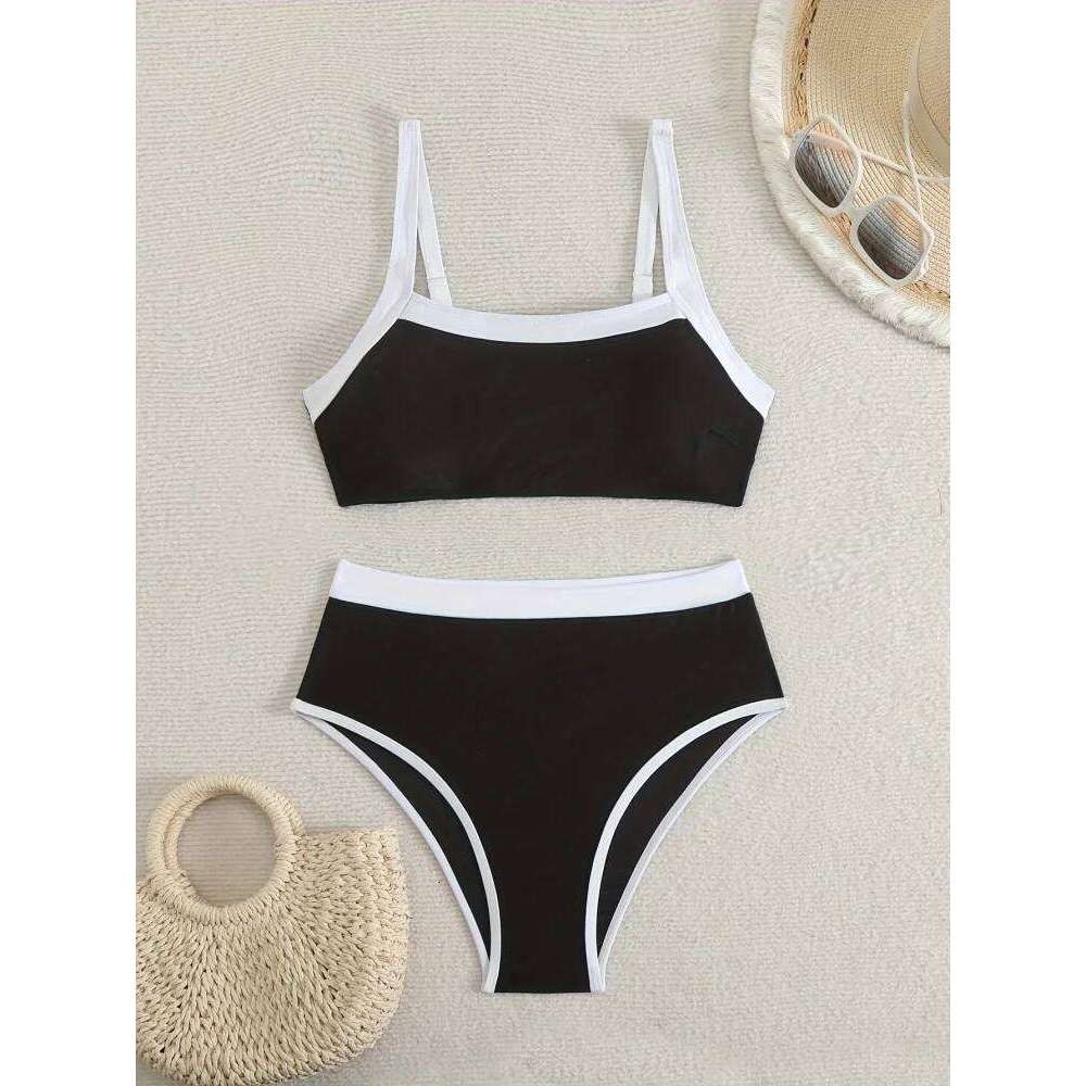 Bikini Women Swimsuit 2025 New Solid Sling Bikinis Sexy High Waist Swimwear Summer 2 Piece Set Beachwear Bathing Suit Female Z260301