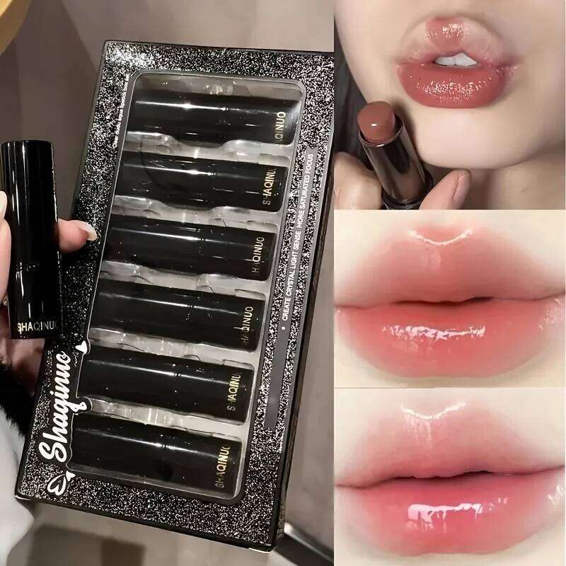 6pcs Moisturizing Lipstick Gift Box Set - Long-Lasting, High Pigment, Glossy Finish, Smudge-Proof, Hydrating Solid Lip Gloss H260302