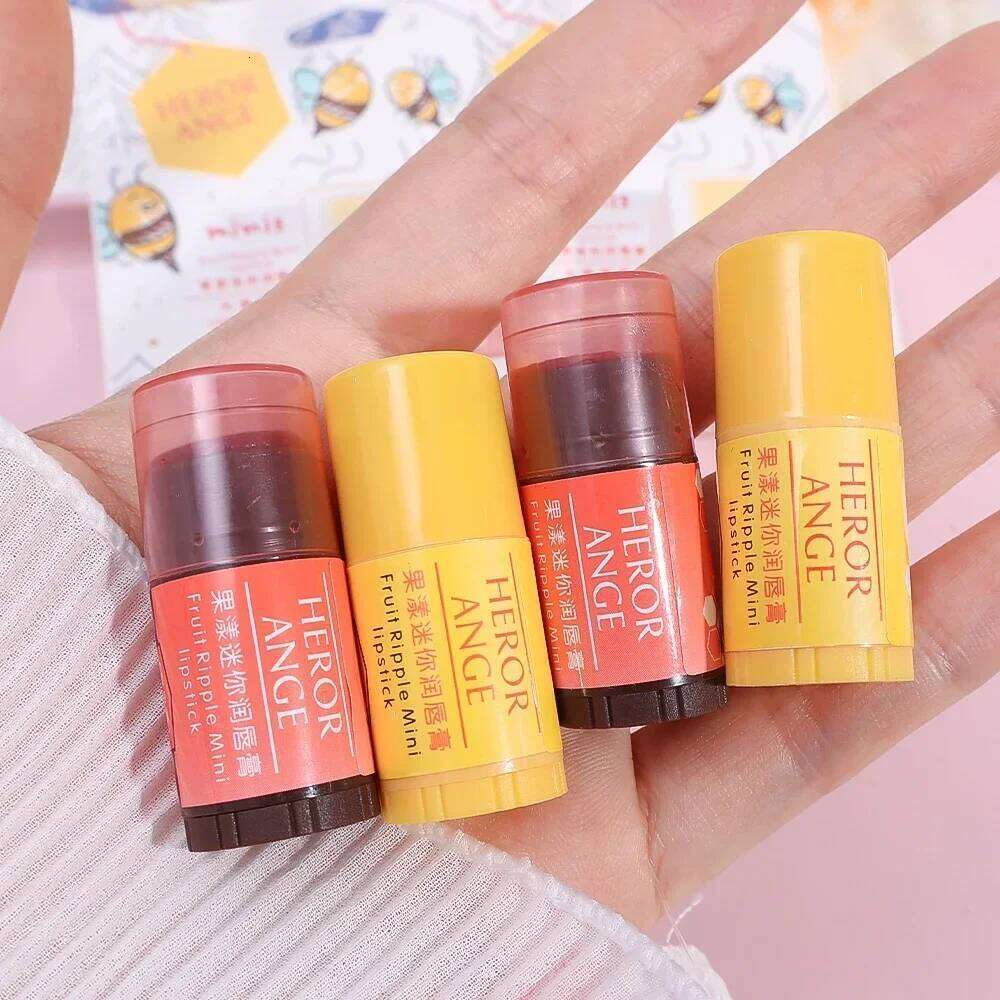 Mini Colored Lip Balm Moisturizing Fruity Jelly Lipstick Makeup Lasting Nourish Reduce Lipline Anti-drying Lips Care Cosmetics H260302
