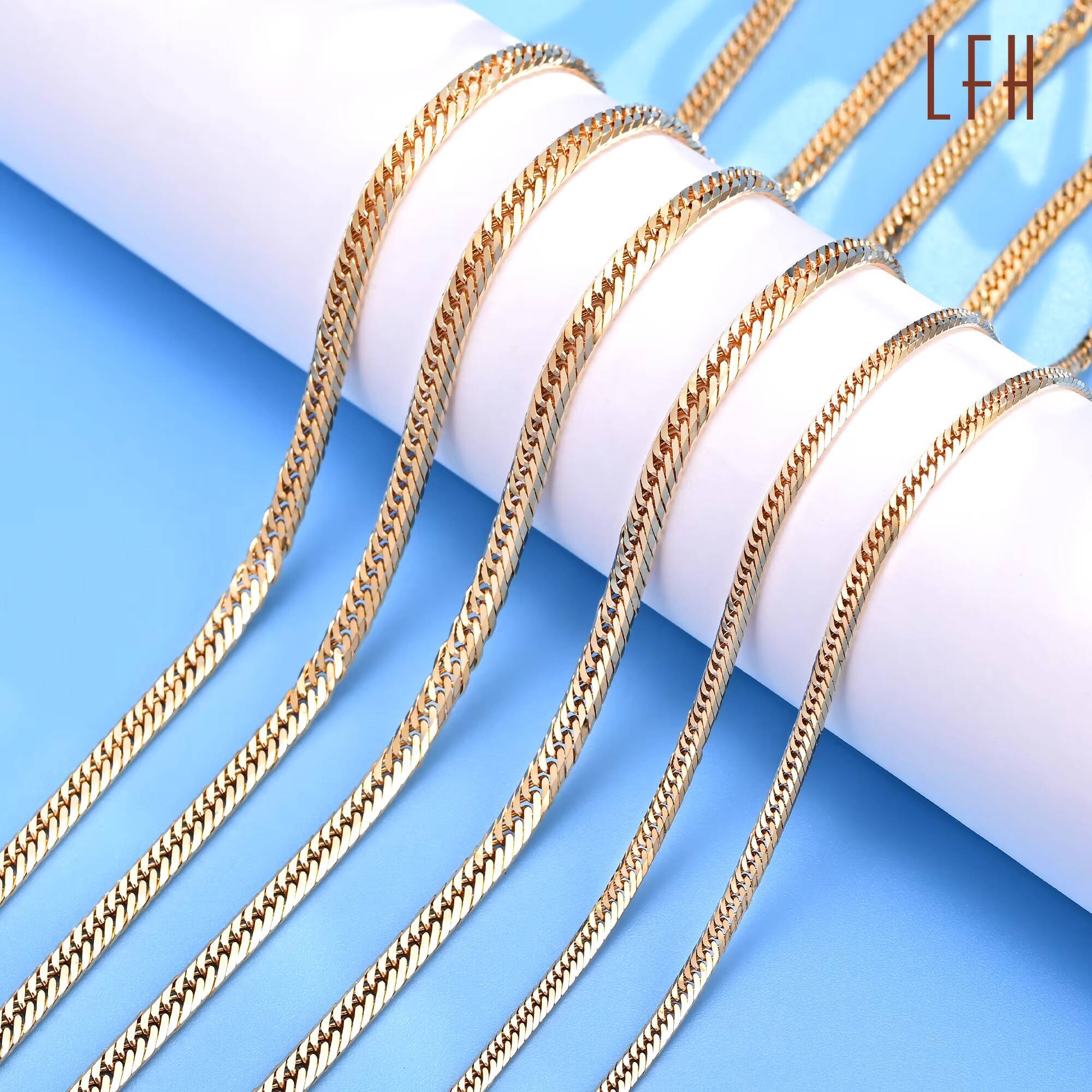 Custom 18k Real Gold Chain Jewelry Cuban Chain Necklace Au750 Solid Gold Necklace 18k Real Japan Gold Necklace - view 3