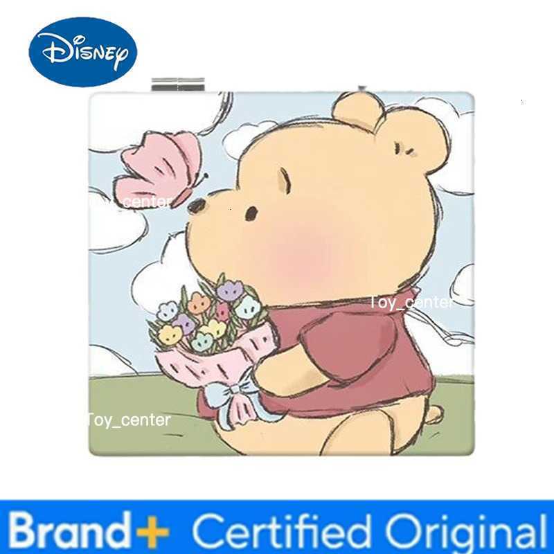 Disney Cartoon Winnie the Pooh Folding Makeup Mirror Double-Sided Girls Cosmetic Mirror Portable Square High-Definition Mirror H260302