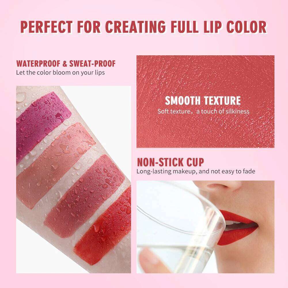 4PCS/Set Matte Long Lasting Waterproof Creative Cigarette Lipstick Set Matt Stick Tube Nude Red Velvet Lip Tint Makeup H260302