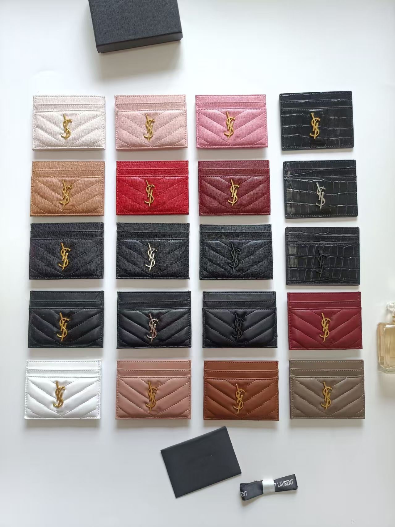 Leather ysliescard holder designer wallet women coin purses designer red black grain crocodile credit mini bag fashion retro simple luxury cardholder designers