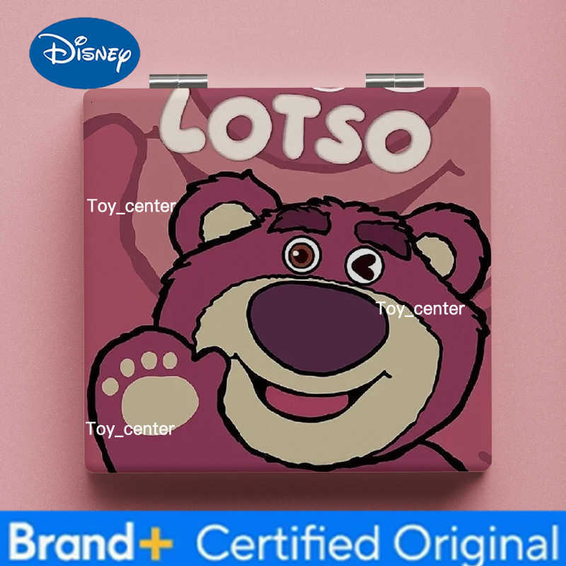Disney Cartoon Lotso Mirror Portable Small Mirror Kawaii Anime Portable Folding Mirrors Double-Sided Pattern Makeup Girl Gifts H260302