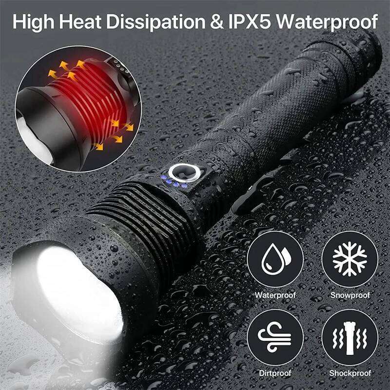 Super Bright Rechargeable Flashlight High Power Led Flashlights Powerful Torch Usb Tactical Lantern Zoom Lighting 1500Meter Z260301