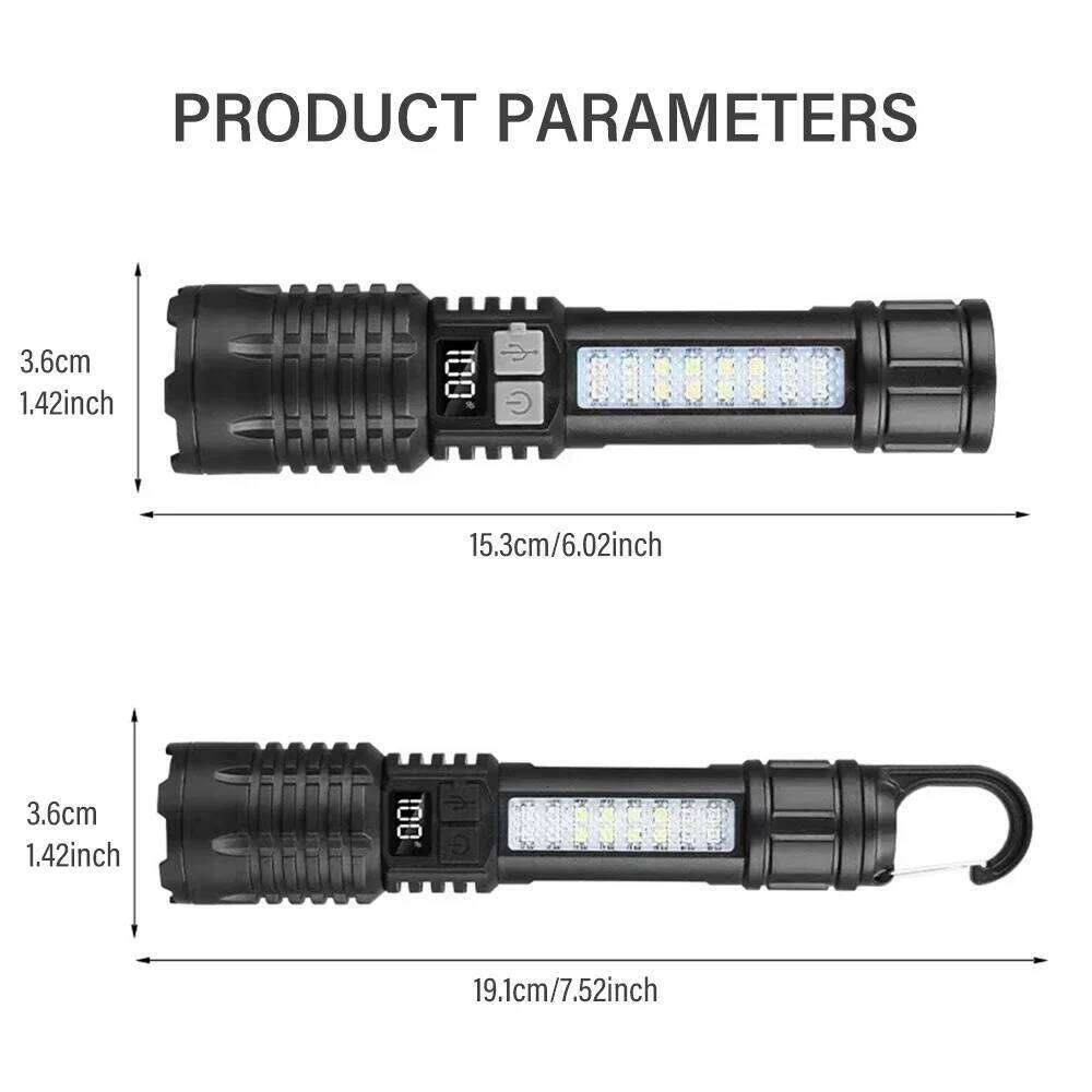 Multi Mode LED Flashlight 18650 Rechargeable Battery Tactical Zoomable 5 Functions Water Resistant Outdoor Activities Fishing Z260301