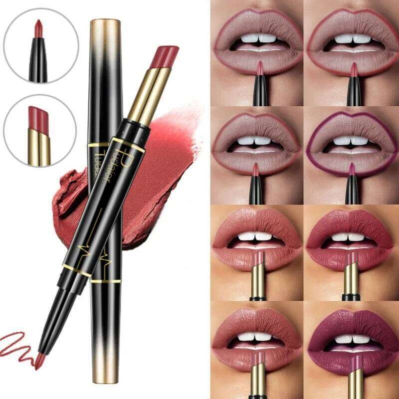 1PC Double-ended Lip Liner and Lipstick Pen - Long-lasting, Matte, Nude Easy To Remove Makeup, Holiday Gifts H260302