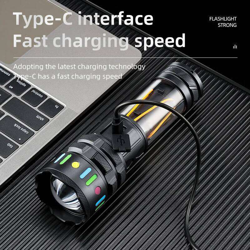 30W Zoom Round Beam LED flashlight USB Rechargeable Outdoor COB Camping Hiking Hunting Fishing Climbing Adventure Powerful Torch Z260301