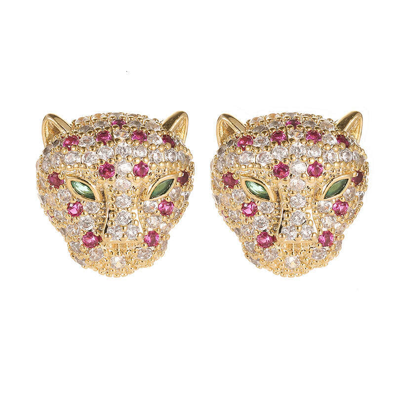 Leopard Head Earrings Trendy Light Luxury Style And Personality High-end Earrings
