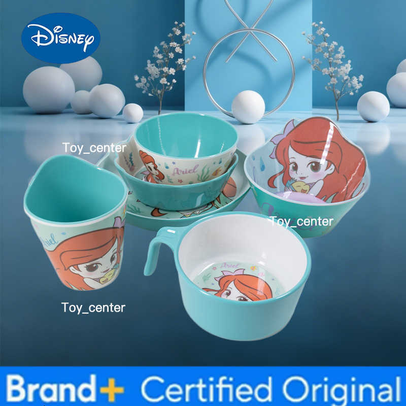 Disney 1pc cartoon mermaid Ariel melamine tableware Plate Bowl Cup Family Dinner Birthday gift Beautiful durable tableware H260302