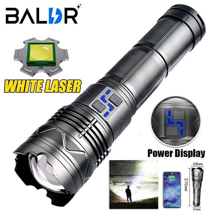 Most GT60 LED Flashlight Long-range Lighting Long Endurance Powerful Torch Type-C Charging Tactical Camping Lantern Z260301