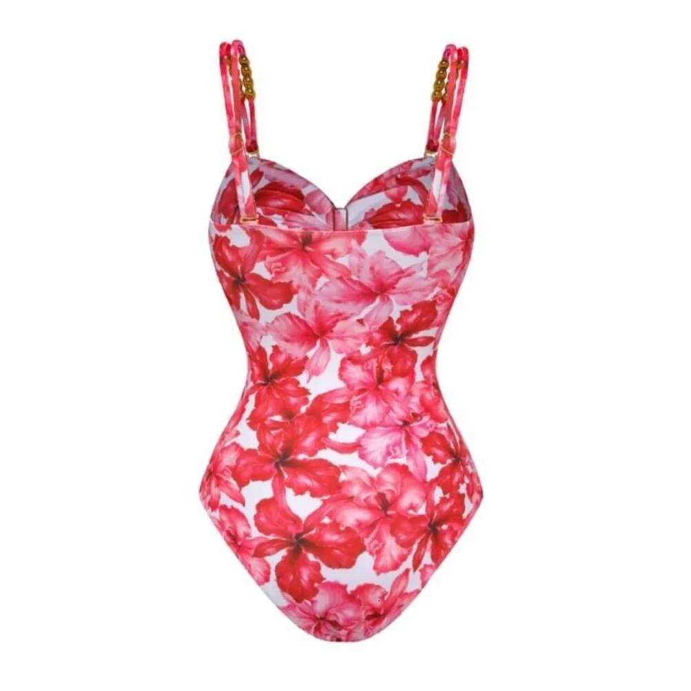 Retro Flower Bikini Printed Fashion One Piece Swimsuit And Cover Up With Skirt Tight Women's Bandage Summer Beach Luxury Elegant Z260301