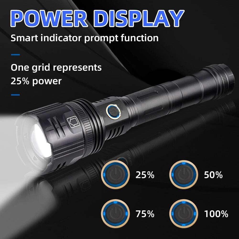 10000MAh Most Powerful USB Recharge Flash Light LED Flashlight Zoom Tactical Lantern Long Shot 26650 Torch Z260301