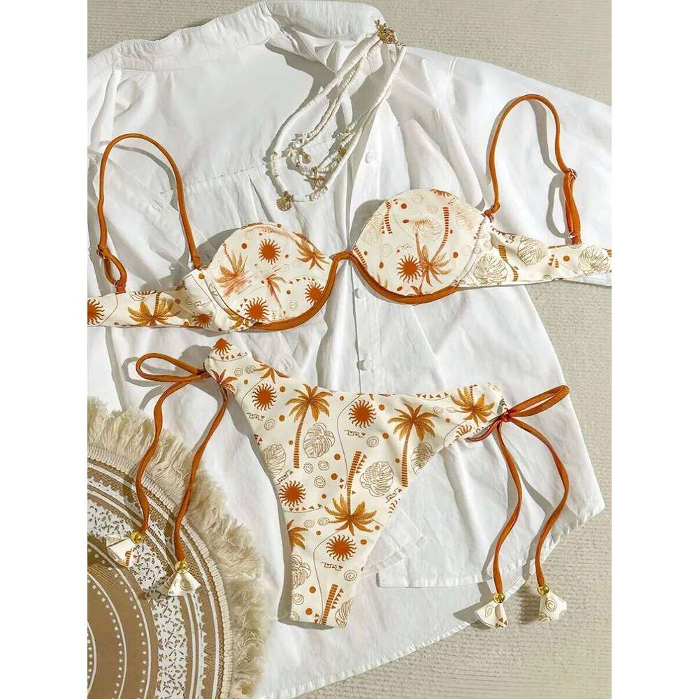 Sexy Women Swimsuit Female Print Swimwear Push Up Brazilian Micro Beachwear Bikini Set Biquini Swimming Suit Z260301