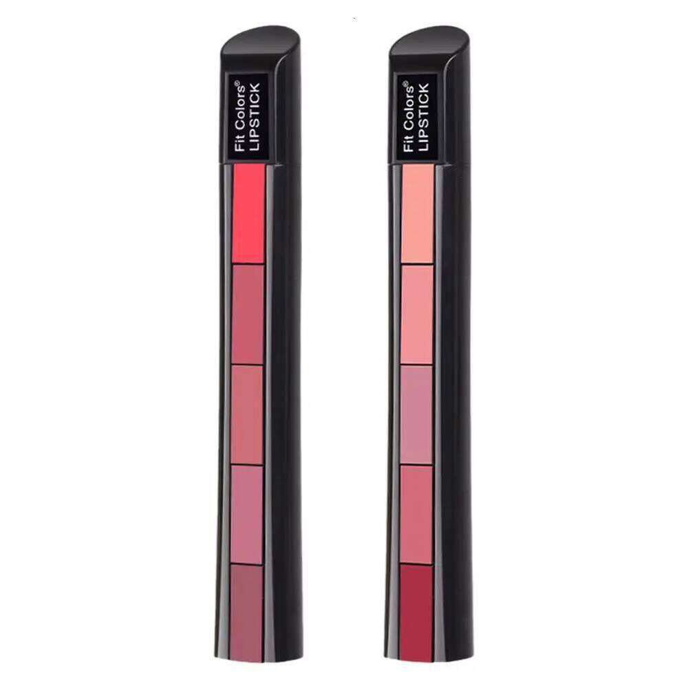 5 In 1 Strip Matte Velvet High Color Rendering Pen Long Lasting Waterproof Cosmetics Makeup Lipstick Set Gifts H260302