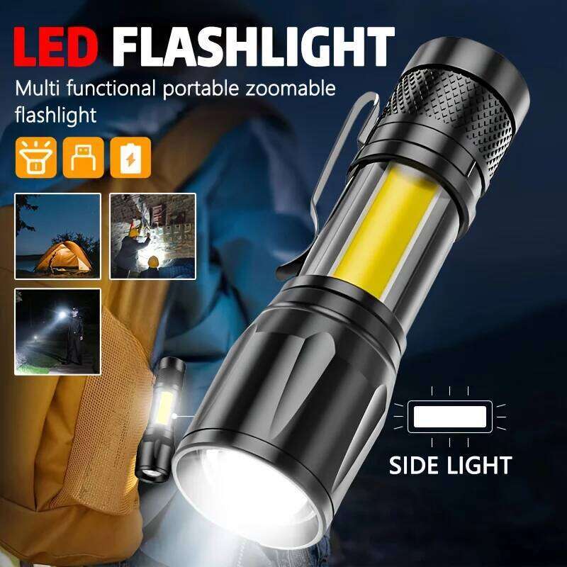 BALDR Mini Rechargeable LED COB+XPE Portable Torch Zoomable Light Tactical Flashlight outdoor Camping Fishing Lantern Z260301