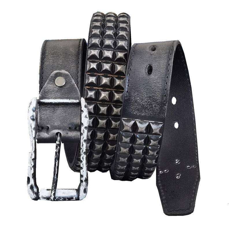 Cowboy Metal For Men Punk Rivet Men's Jeans Rock Style Western Male Belt Cinturone MBT0593 S260228